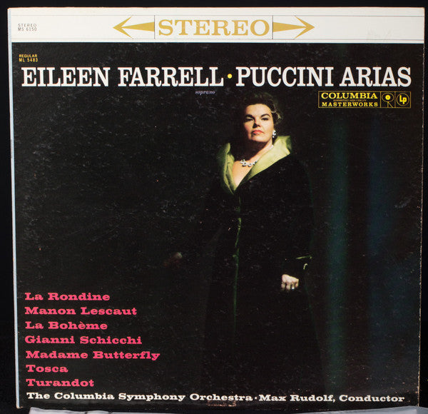 Eileen Farrell, Giacomo Puccini, Columbia Symphony Orchestra, Max Rudolf : Puccini Arias (LP, Album)