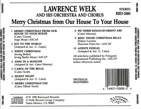 Lawrence Welk And His Orchestra : Merry Christmas From Our House To Your House (CD, Album)