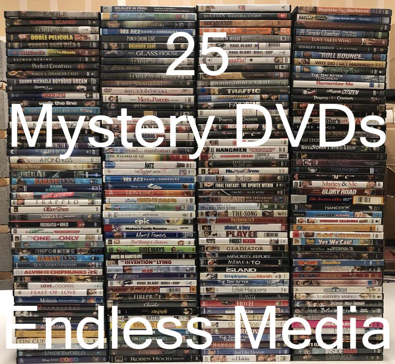 25 Random Mystery Video Exercise Work Out DVD Bundle Lot Box Grab Bag