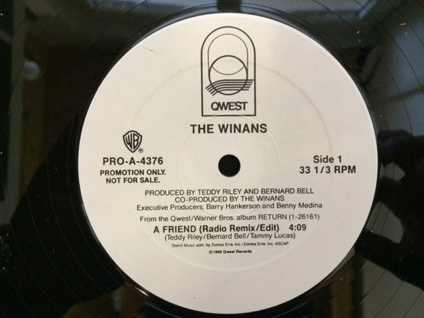 The Winans : A Friend (Remix) (12", Promo)