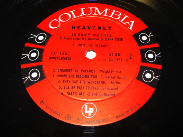 Johnny Mathis : Heavenly (LP, Album, Mono)