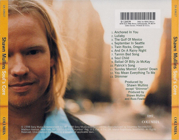 Shawn Mullins : Soul's Core (CD, Album, Club)