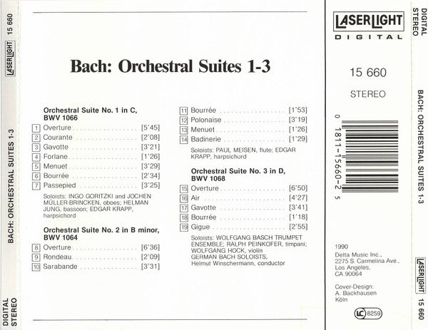 Johann Sebastian Bach / Deutsche Bachsolisten / Helmut Winschermann : Orchestral Suites 1-3 (CD, Comp)