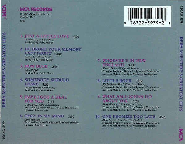 Reba McEntire : Reba McEntire's Greatest Hits (CD, Comp, Club, RE)