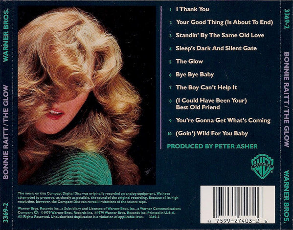 Bonnie Raitt : The Glow (CD, Album, RE)