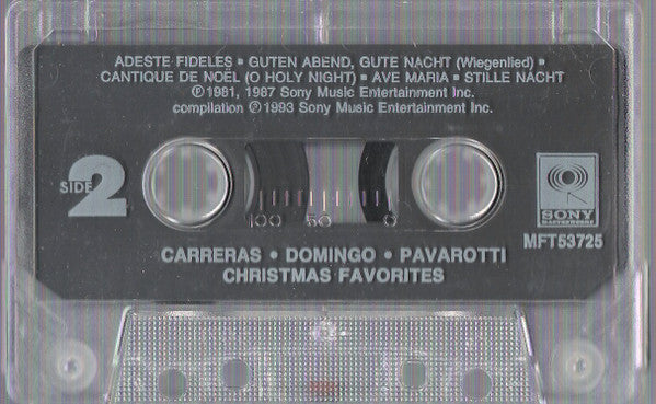 José Carreras, Placido Domingo, Luciano Pavarotti - Christmas Favorites From The World's Favorite Tenors (Cassette) (VG) - Endless Media