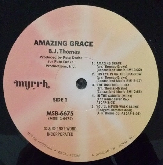 B.J. Thomas - Amazing Grace (LP) (VG) - Endless Media
