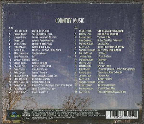Various : Country Music 40 Tracks By Original Artists (2xCD, Comp)