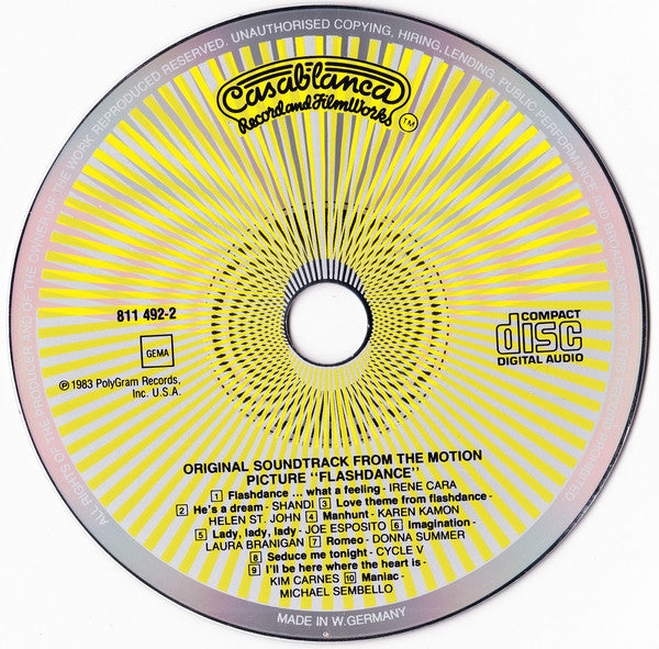 Various : Flashdance (Original Soundtrack From The Motion Picture) (CD, Album, RE)