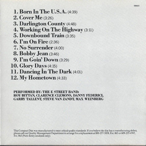 Bruce Springsteen : Born In The U.S.A. (CD, Album, RP)
