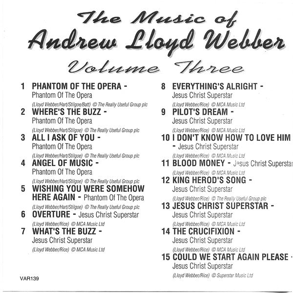 Andrew Lloyd Webber : The Music Of Andrew Lloyd Webber Volume Three (CD, Comp)