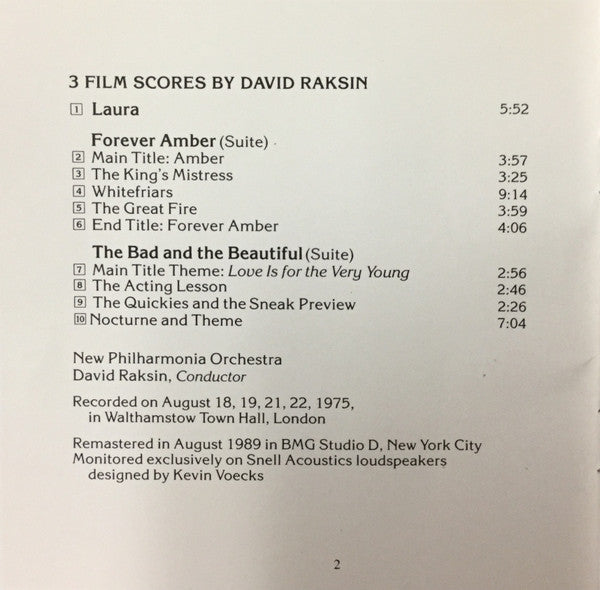 David Raksin, New Philharmonia Orchestra : David Raksin Conducts His Great Film Scores (CD, Album, RE)