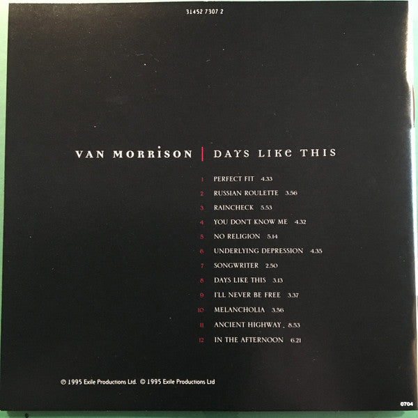 Van Morrison : Days Like This (CD, Album)