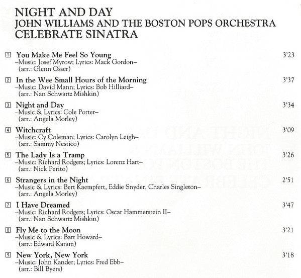 John Williams (4) & Boston Pops Orchestra : Night And Day (Celebrate Sinatra) (CD)