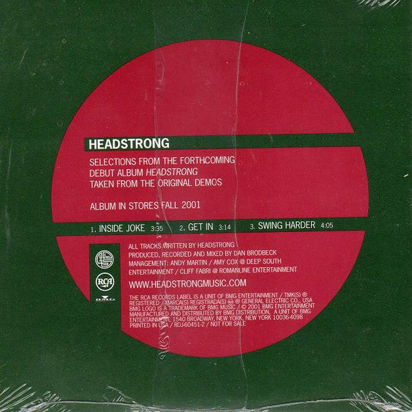 Headstrong (7) : Selections From The Forthcoming Debut Album Headstrong (CD, Single, Promo, Car)