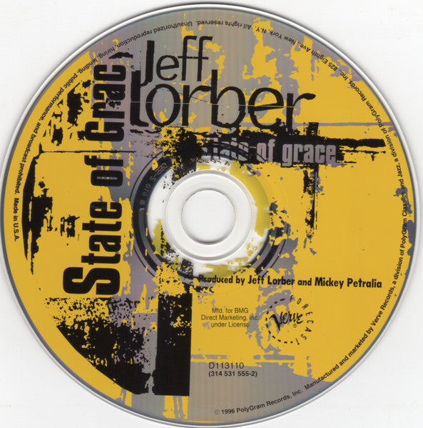 Jeff Lorber : State Of Grace (CD, Album, Club)