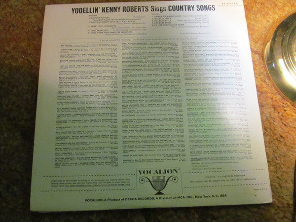 Kenny Roberts - Sings Country Songs (LP) (VG) - Endless Media
