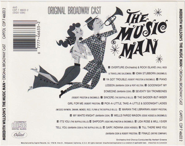 Meredith Willson : The Music Man (Original Broadway Cast) (CD, Album, RE)