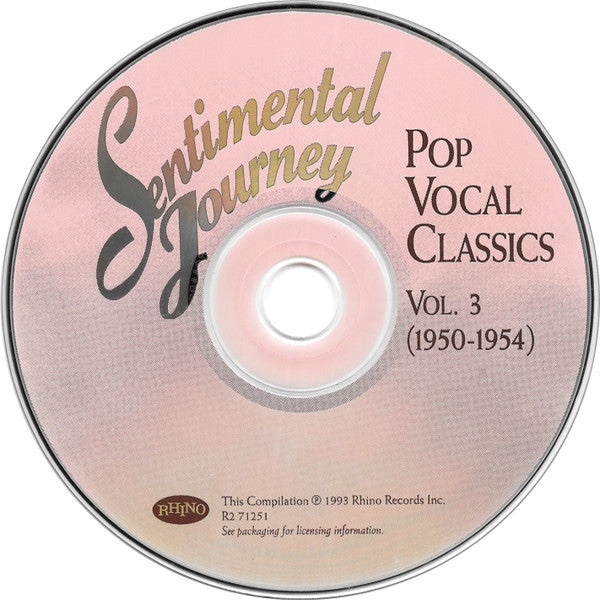 Various : Sentimental Journey - Pop Vocal Classics, Vol. 3 (1950-1954) (CD, Comp, SRC)