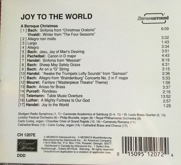 Various : Joy To The World: A Baroque Christmas (CD)