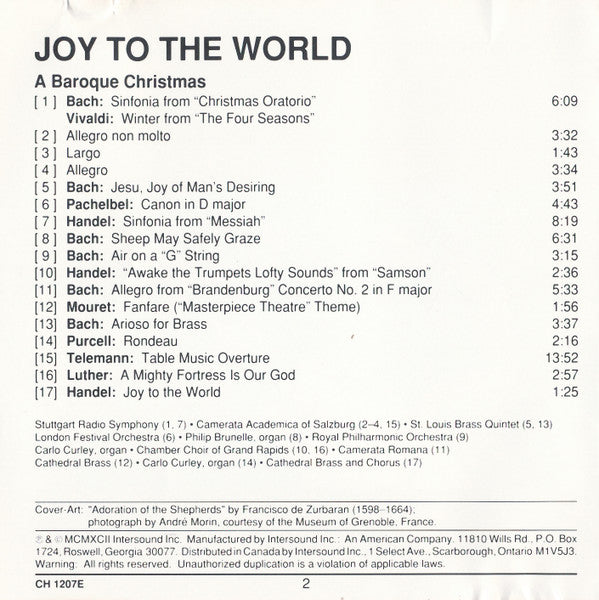 Various : Joy To The World: A Baroque Christmas (CD)