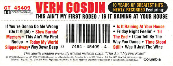 Vern Gosdin : 10 Years Of Greatest Hits Newly Recorded (Cass, Album, Comp)