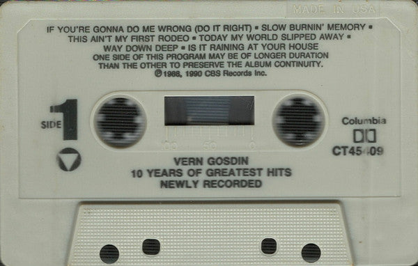Vern Gosdin : 10 Years Of Greatest Hits Newly Recorded (Cass, Album, Comp)