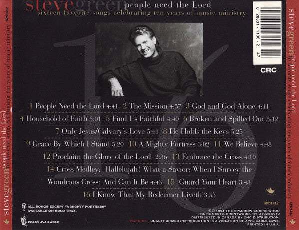Steve Green (3) : People Need The Lord (CD, Comp)