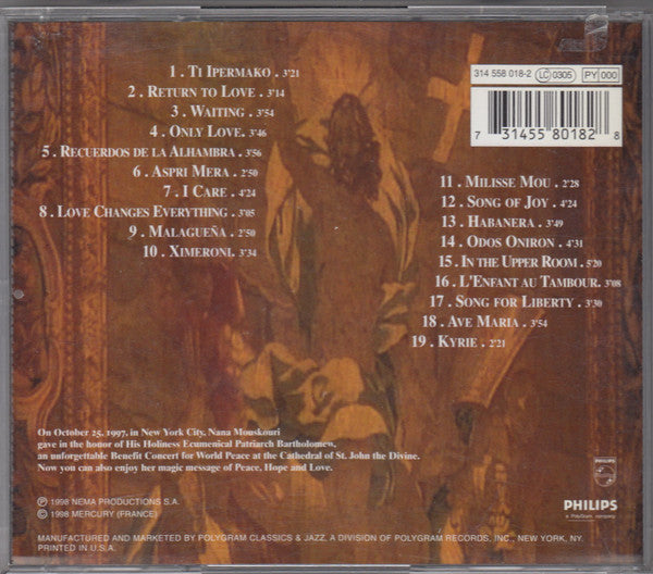 Nana Mouskouri : Concert For Peace (CD)