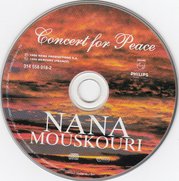 Nana Mouskouri : Concert For Peace (CD)