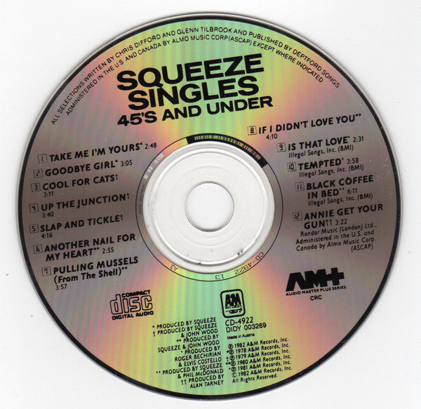 Squeeze (2) : Singles - 45's And Under (CD, Comp, Club, CRC)