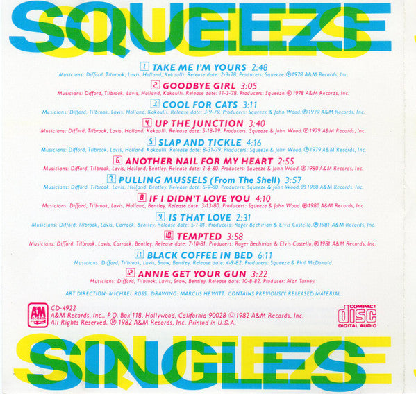 Squeeze (2) : Singles - 45's And Under (CD, Comp, Club, CRC)
