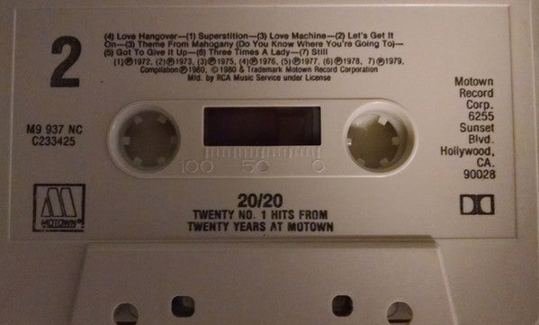 Various : 20/20 Twenty No.1 Hits From Twenty Years At Motown (Cass, Comp, Club)