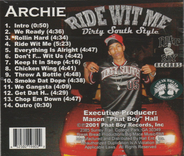 Archie Eversole : Ride Wit Me Dirty South Style (CD, Album)
