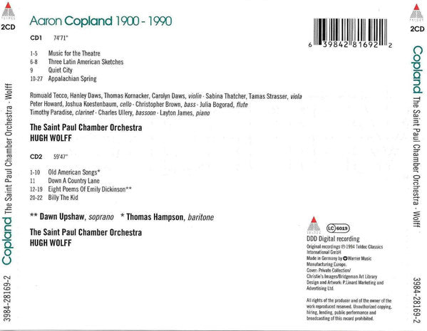 Aaron Copland, The Saint Paul Chamber Orchestra • Hugh Wolff : Copland (2xCD, Comp)