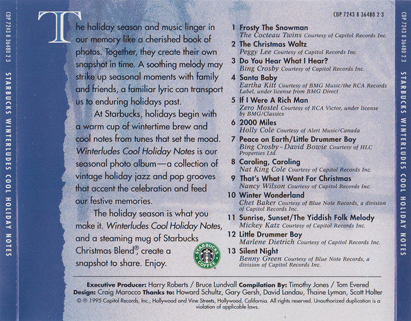 Various : Starbucks Winterludes - Cool Holiday Notes, Seasonal Jazz and Popular Favorites (CD, Comp)