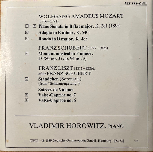 Vladimir Horowitz : Horowitz At Home (CD, Album)