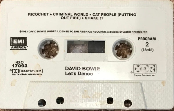 David Bowie : Let's Dance (Cass, Album, XDR)