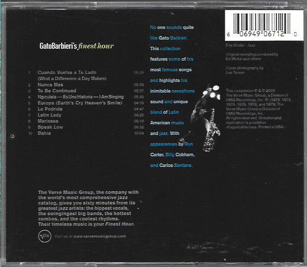 Gato Barbieri : Gato Barbieri's Finest Hour (CD, Comp)