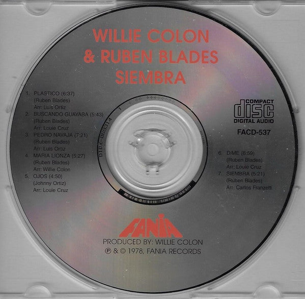 Willie Colón & Ruben Blades : Siembra (CD, Album, RE)