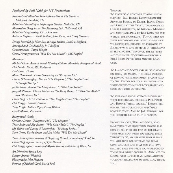 Michael Card : The Word: Recapturing the Imagination (CD, Album)