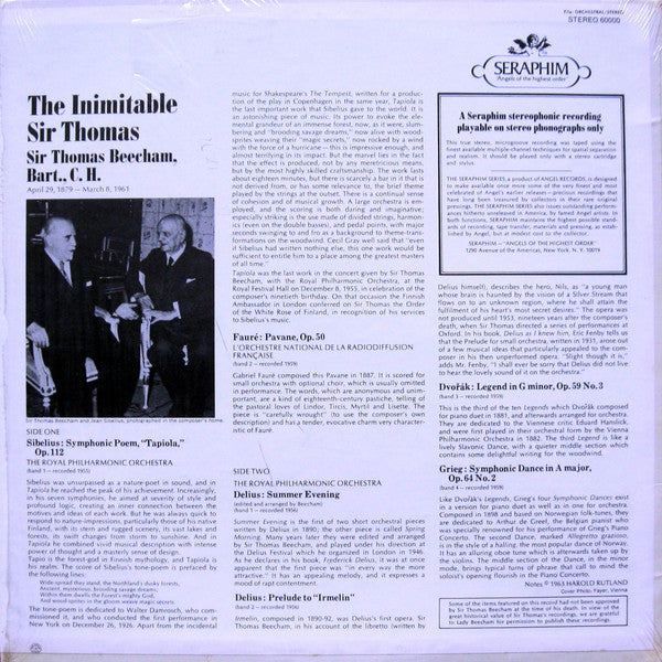 Sir Thomas Beecham, Royal Philharmonic Orchestra, Orchestre National De France - The Inimitable Sir Thomas (LP) (VG+) - Endless Media