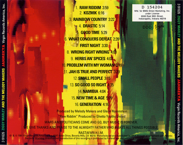 Ziggy Marley And The Melody Makers : Jahmekya (CD, Album, Club)
