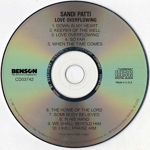 Sandi Patty : Love Overflowing (CD, Album, RE)