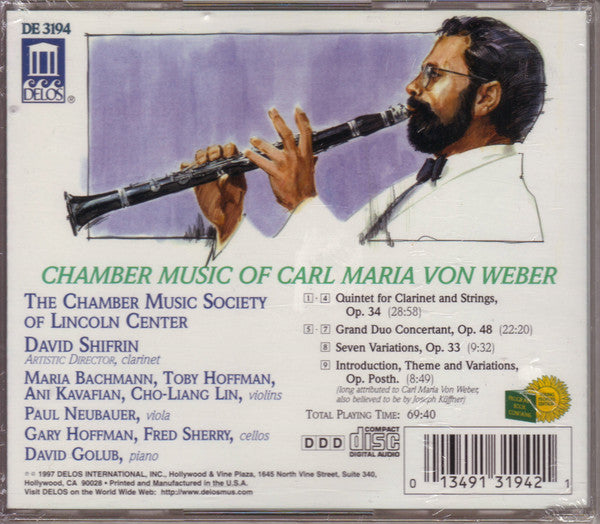 The Chamber Music Society Of Lincoln Center, David Shifrin - Carl Maria von Weber - Chamber Music Of Carl Maria Von Weber (CD) (VG+) - Endless Media