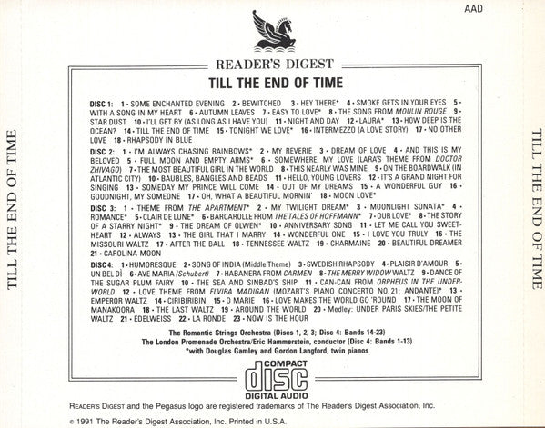 The Romantic Strings / The London Promenade Orchestra, Eric Hammerstein : Till The End Of Time (Glorious Melodies That Will Live Forever) (4xCD, Comp)