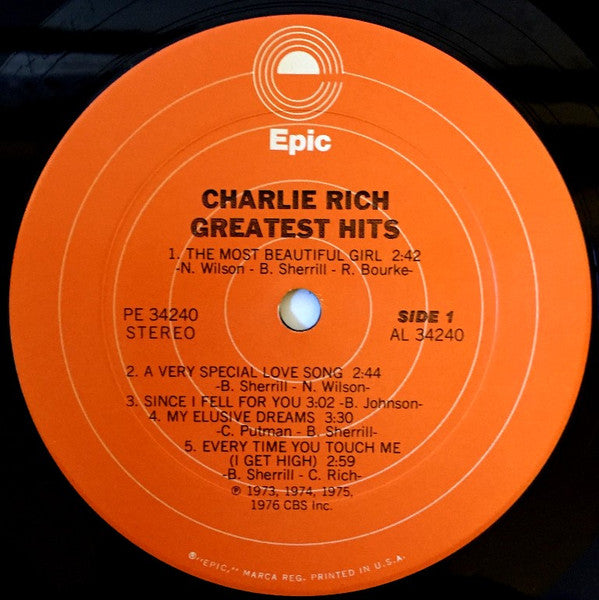 Charlie Rich - Greatest Hits (LP) (VG+) - Endless Media