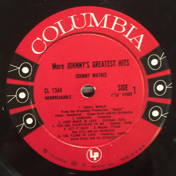 Johnny Mathis : More Johnny's Greatest Hits (LP, Comp, Mono)
