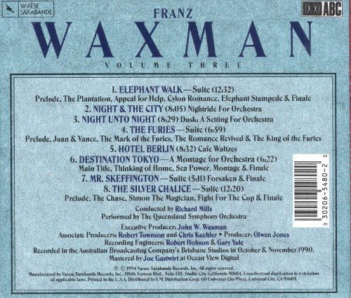 Franz Waxman : Legends Of Hollywood: Franz Waxman, Volume Three (CD, Album)