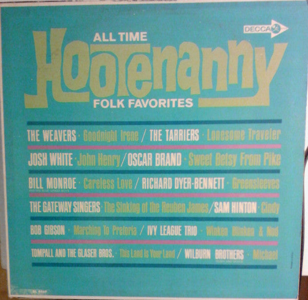 Various : All Time Hootenanny Folk Favorites (LP, Comp, Mono)